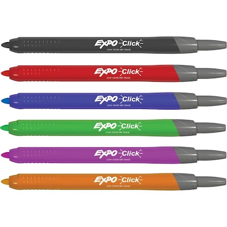 Expo Dry-Erase Markers, Retractable, Fine Point, 6/PK, AST PK SAN1751667
